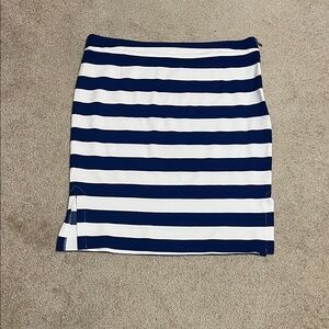 Blue and White Striped Women's Skirt